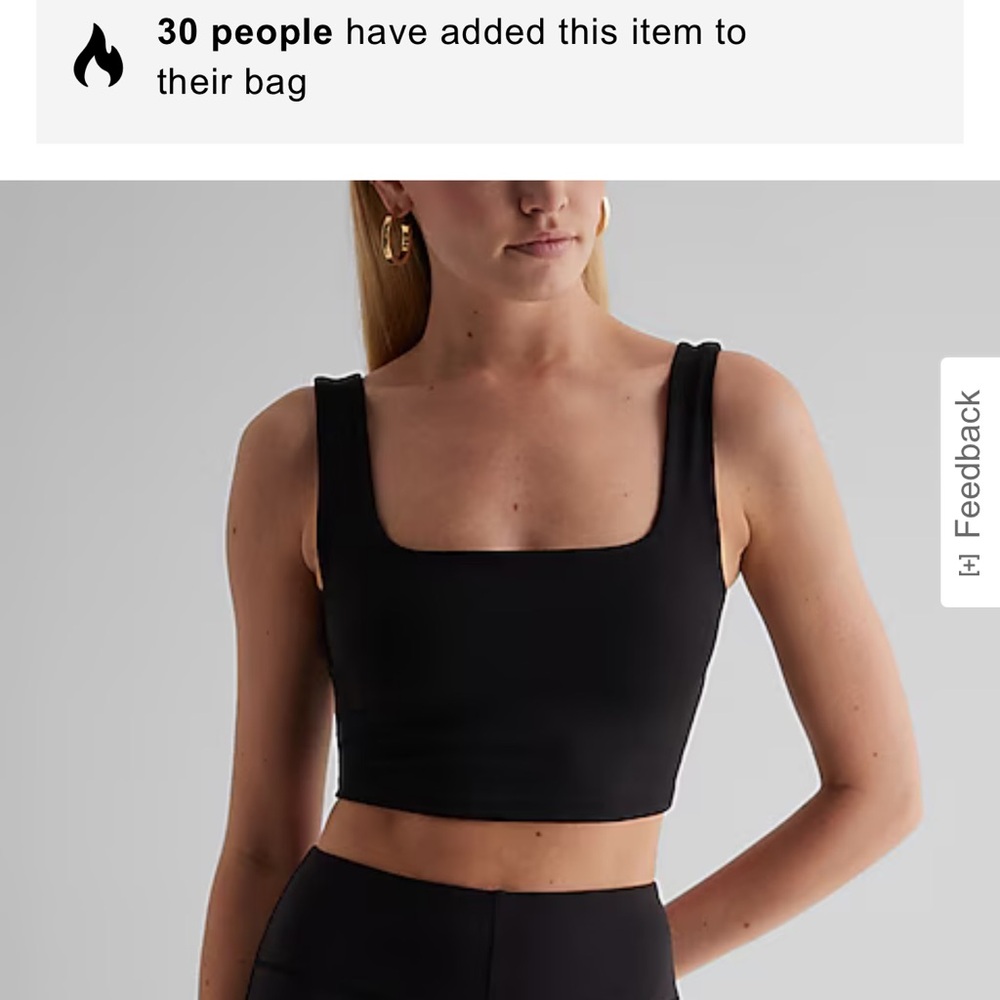 Express Black Sleeveless Crop Top - Picture 3 of 4